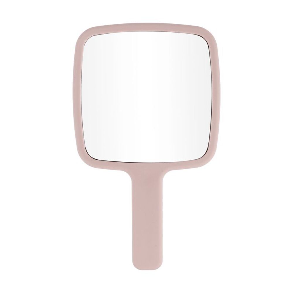 Water Wave Pattern Cosmetic Mirror for Business Travel Pink Small